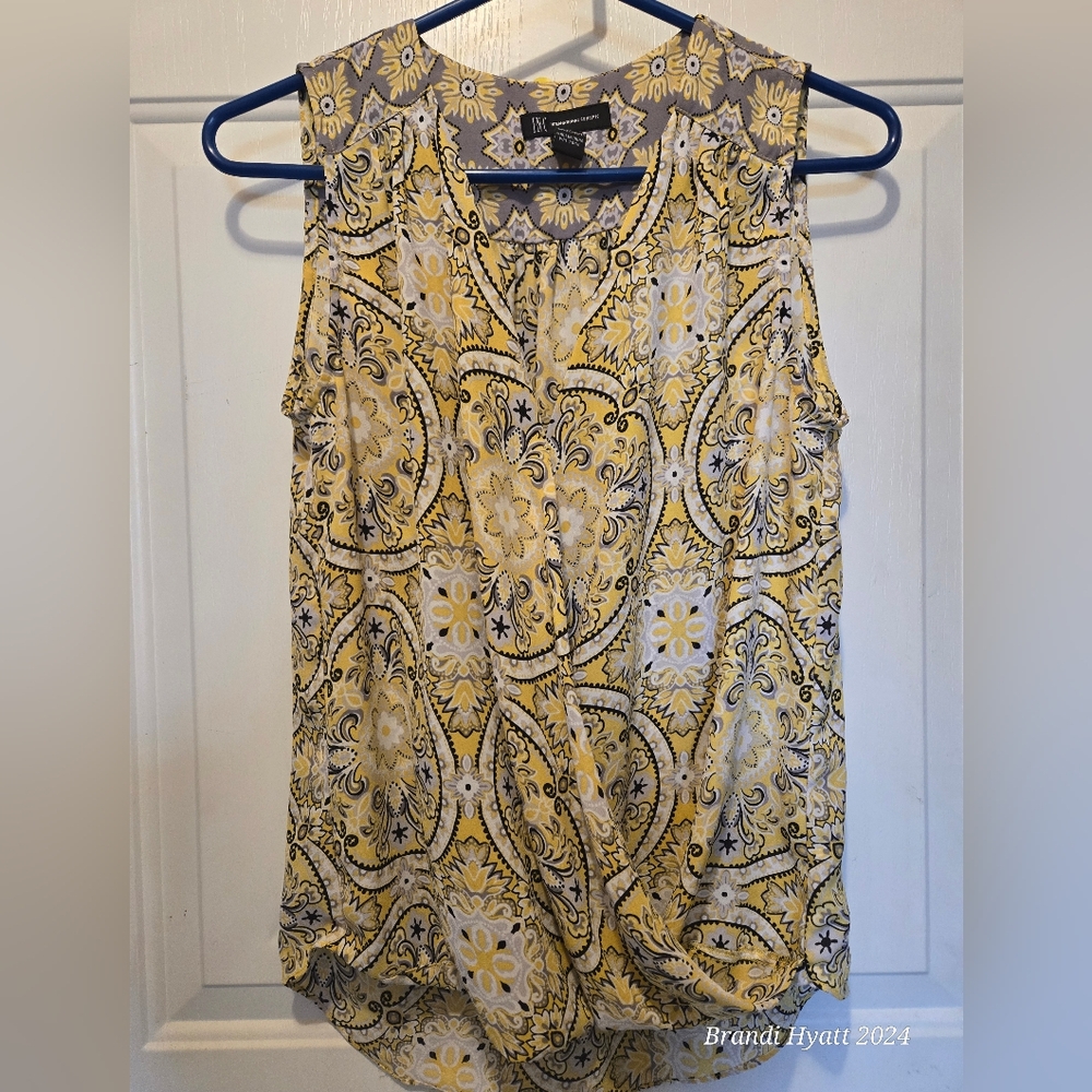 INC International Concepts faux wrap sleeveless top